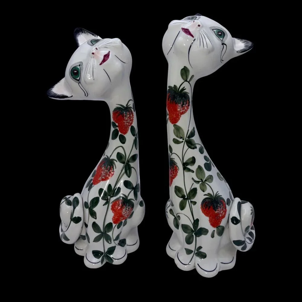 VTG 1970s Italian Deruta Pottery Hand-Painted Anthropomorphic Figures – Set of 2 - Picture 2 of 12